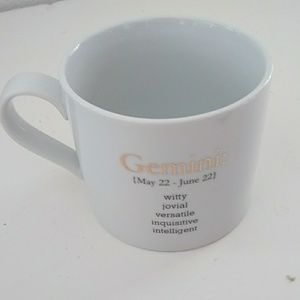Gemini white with gold coffee tea mug NEW